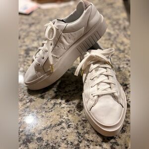 Adidas White Sneakers Sleek Super W Limited Edition Size 8